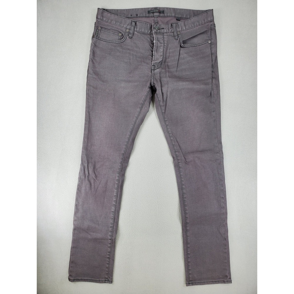 John Varvatos USA Wight Skinny Jeans Mens 34 Gray Stretch Button‎ Fly Denim